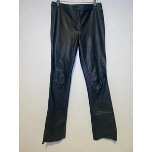 Y2K Pants Laundry by Shelli Segal Black Leather Pants SIZE 6